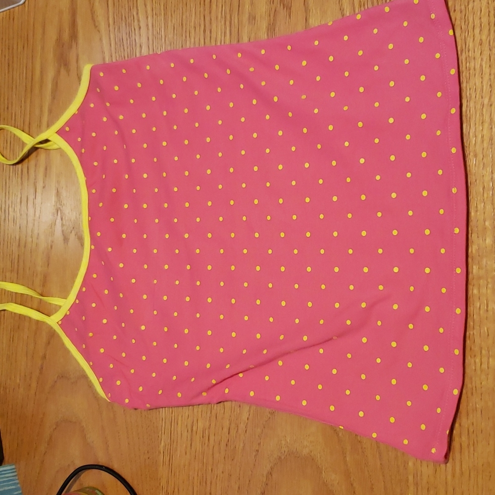 Pink & yellow polka-dot camisole